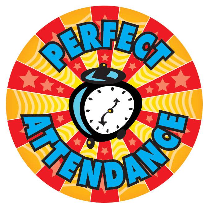 Perfect Attendance 2 Color Trophy Insert Full Color Academic Inserts