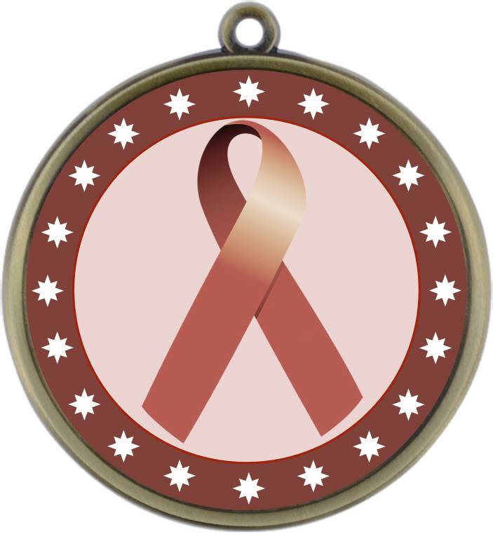 Brown Ribbon Awareness 2 1/4 Award Medal