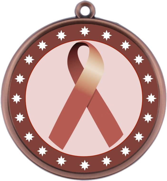 Brown Ribbon Awareness 2 1/4 Award Medal