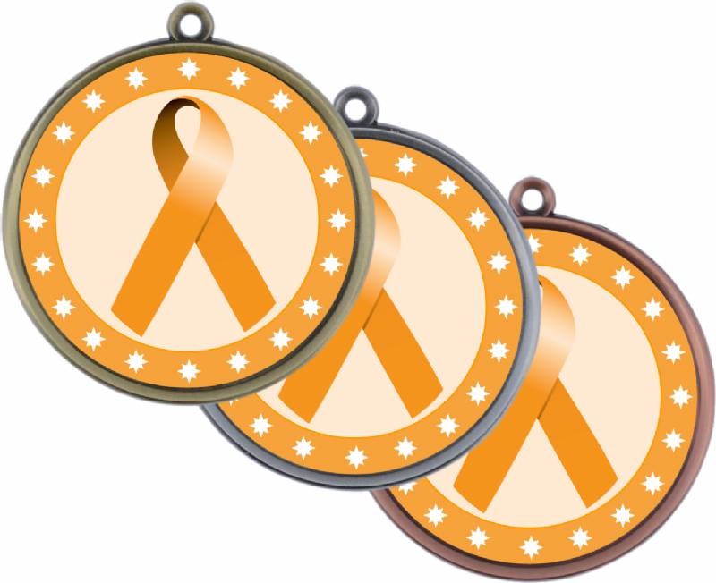 Orange Ribbon Awareness 2 1/4 Award Medal