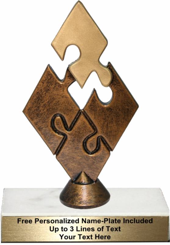 Hockey Gold Star Trophy with 3 lines of custom text