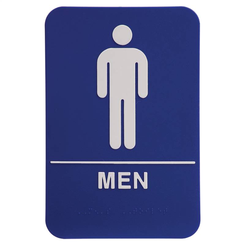 ADA Compliant … Men Restroom Sign Blue White 