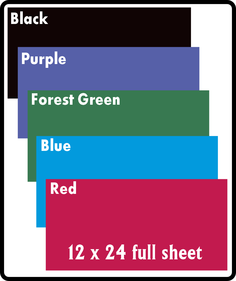 12 x 24 Sheet Anodized Aluminum 3 Colors