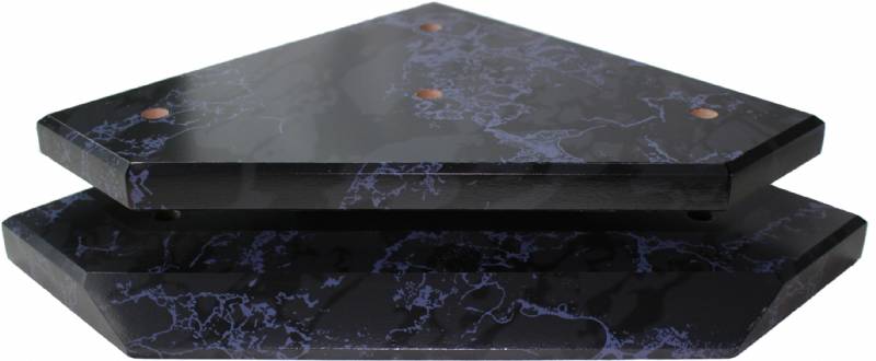 Black Marble Finish Wood 4 Post Trophy Base and Lid Set