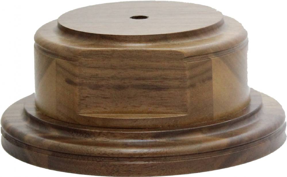 BS193WA Genuine Walnut Wood Base 6 x 2 1/2  Genuine Walnut Round Cup  Bases from Trophy Kits