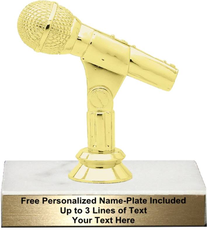 Microphone Karaoke singing 8.25 cm Trophy FREE Engraving and optional gift box 