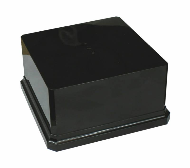 Black Marble Finish Wood 4 Post Trophy Base and Lid Set