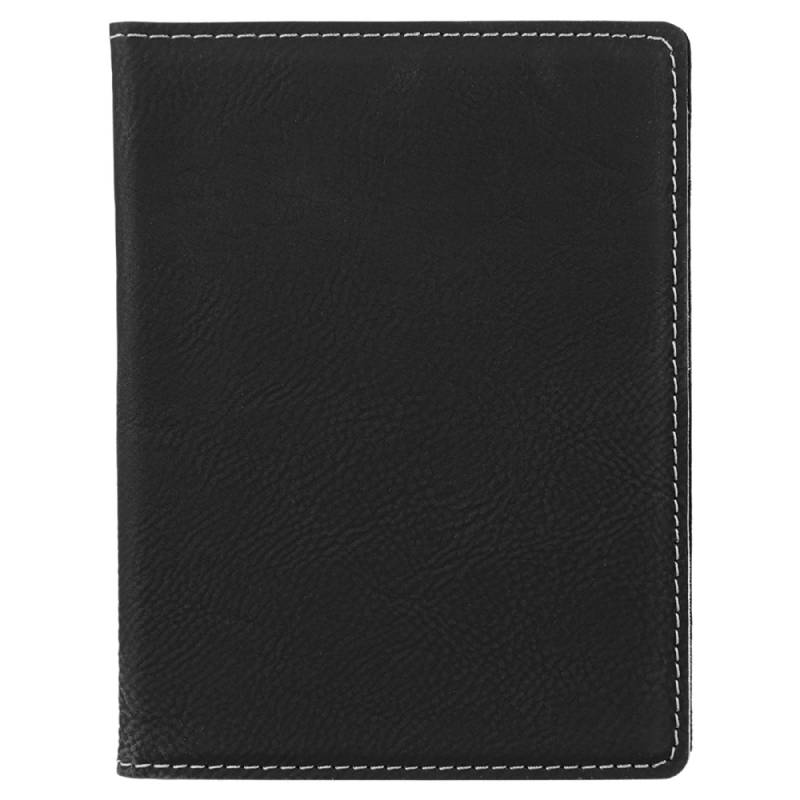 Black & Silver Leatherette Passport Holder | Leatherette Passport ...