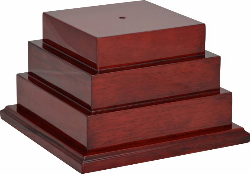 Rosewood Piano Finish 3 Tier Trophy Base 6 1/2 H x 10 1/4 W