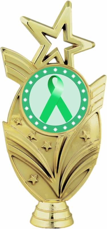 Light Green Ribbon Awareness 3 Award Medal