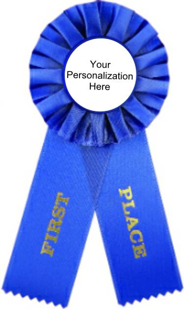 Blue 1st Place Rosette Ribbon With Custom Insert Ribbons Rosette