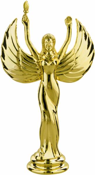 Silver Plastic Winged Goddess of Victory Holding Torch Award Trophy Topper 