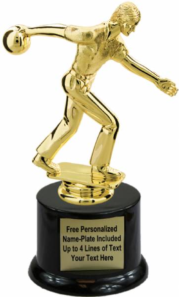 Trophy topper-BOWLING-male-cast metal threaded base silver color 