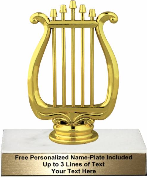 4 Music Lyre Gold Trophy Figure  Music Trophy Figures from Trophy Kits