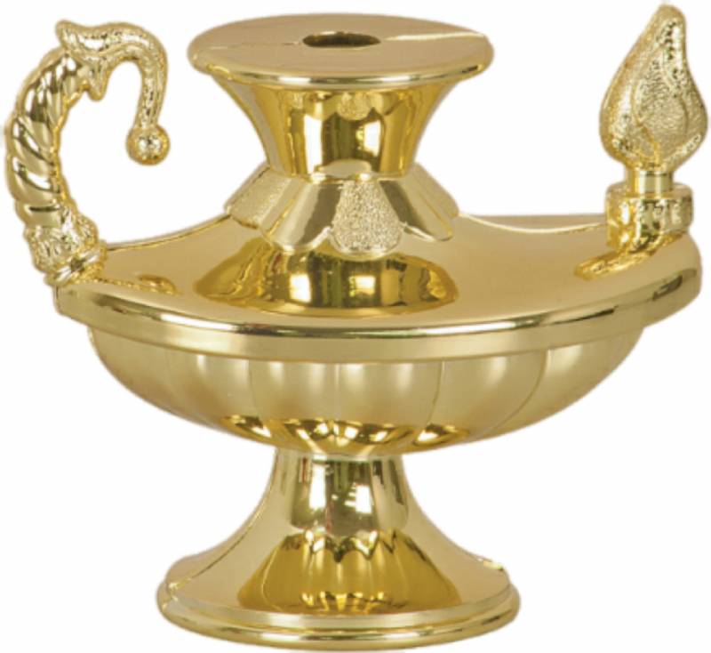 3" Gold Lamp of Knowledge Riser Sport Risers from Trophy Kits