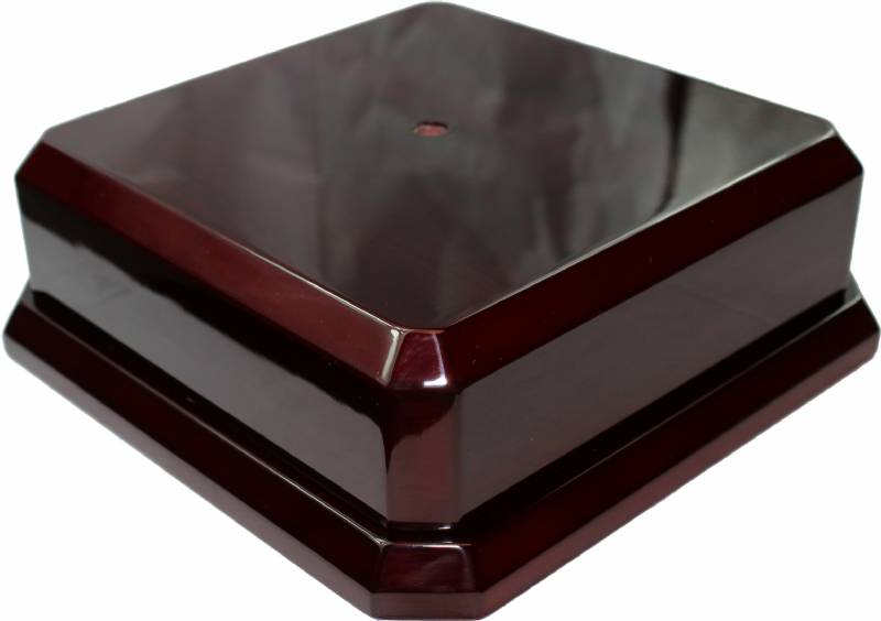 Rectangle Prestige Glass With Rosewood Piano Finish Base-custom