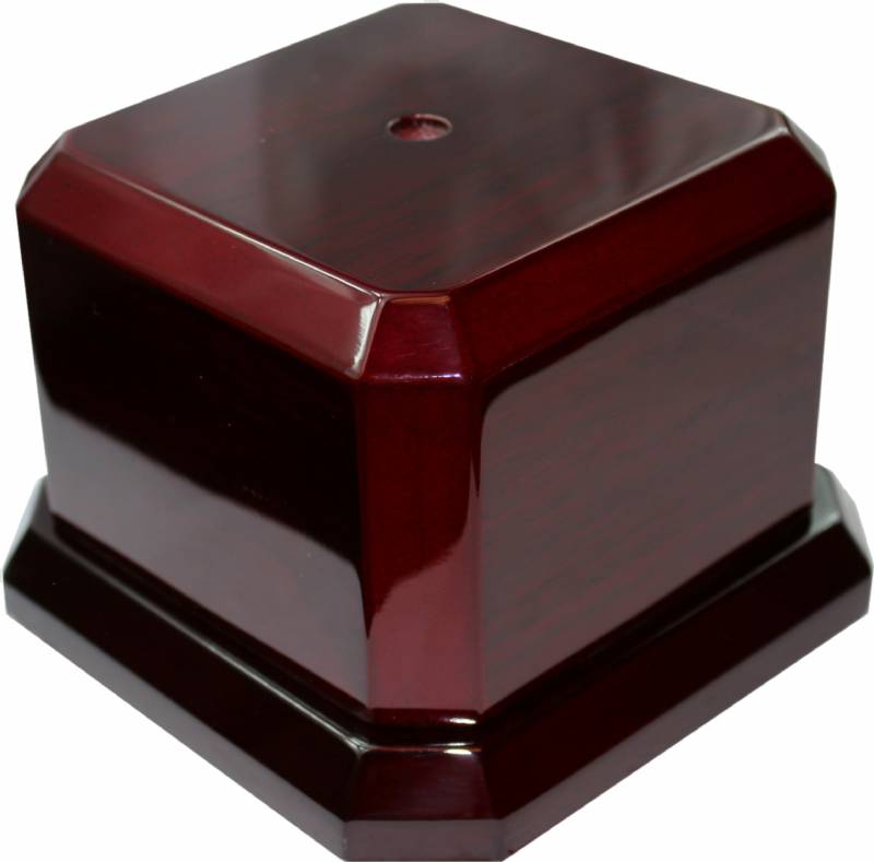 Rosewood Piano Finish 3 Tier Trophy Base 6 1/2 H x 10 1/4 W