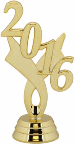 3 1/4" Gold "2016" Year Date Trophy Trim Piece