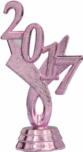 3 1/4" Pink "2017" Year Date Trophy Trim Piece