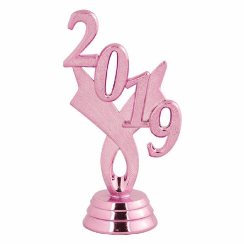 3 1/4" Pink "2019" Year Date Trophy Trim Piece