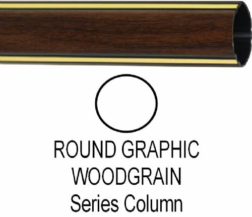 Round Walnut Finish Graphic Trophy Column Full 45" stick