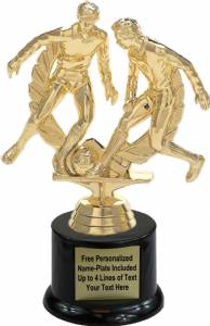 6 3/4" Soccer Double Action Trophy Kit with Pedestal Base