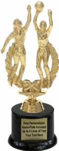 8 1/4" Basketball Double Action Female Trophy Kit with Pedestal Base
