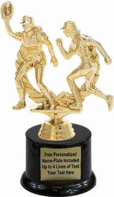 6 3/4" Softball Double Action Trophy Kit with Pedestal Base