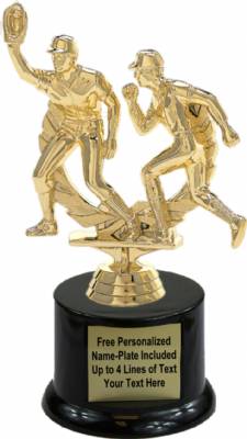 7 1/4" Baseball Double Action Trophy Kit with Pedestal Base