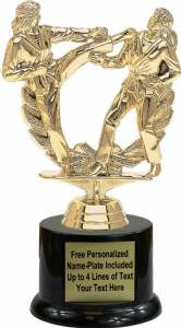 7" Karate Double Action Female Trophy Kit with Pedestal Base