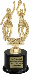 8 1/4" Double Action Netball Female Trophy Kit with Pedestal Base