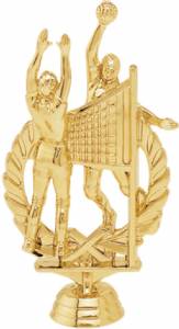 5 3/4" Double Volleyball Male Gold Trophy Figure