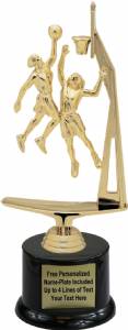 10 3/8" Double Action Basketball Female Trophy Kit w/ Pedestal Base