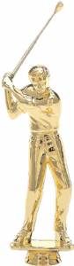 8 1/2" Golf Male with Club Trophy Figure Gold