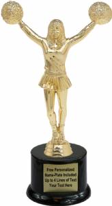 10 1/2" Cheerleader Female Trophy Kit with Pedestal Base