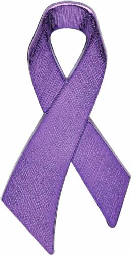 2 1/2" Purple Awareness Ribbon Plaque Mount