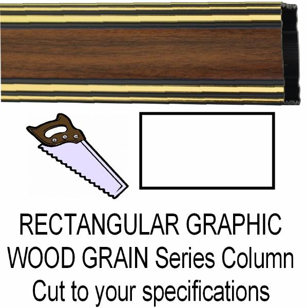Rectangular Walnut Finish Graphic Trophy Column - Cut to Length