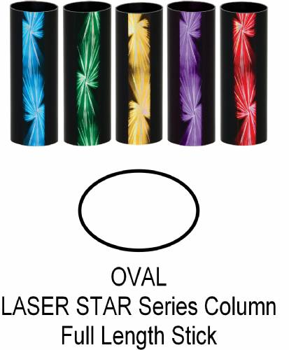 Oval Laser Star Trophy Column Full 45" stick GREEN ONLY