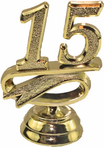 2 1/4" Gold "15" Year Date Trophy Trim Piece