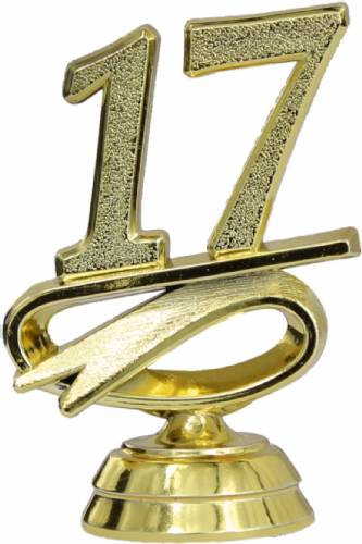 2 1/4" Gold "17" Year Date Trophy Trim Piece