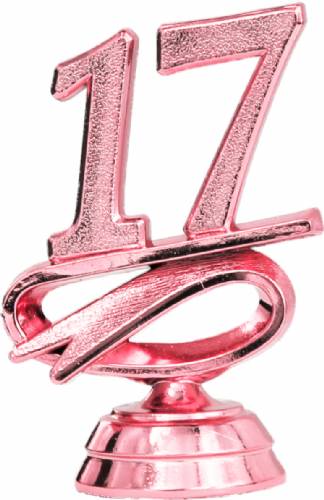2 1/4" Pink "17" Year Date Trophy Trim Piece