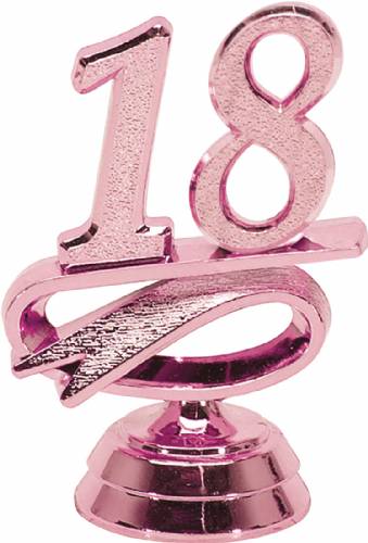 2 1/2" Pink "18" Year Date Trophy Trim Piece