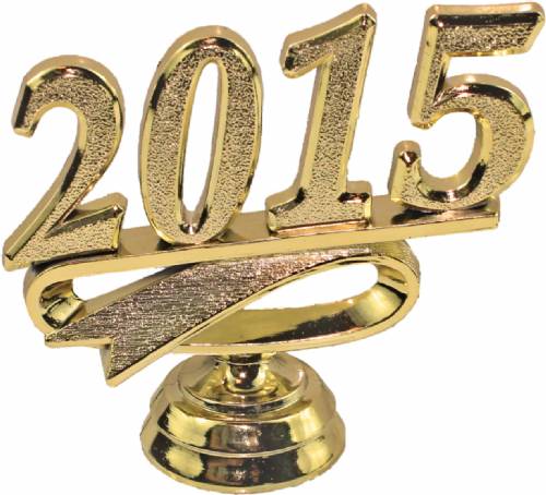 2 1/4" Gold "2015" Year Date Trophy Trim Piece