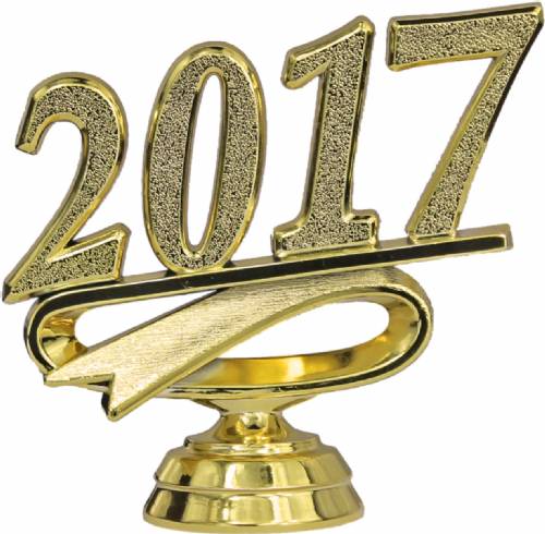 2 1/4" Gold "2017" Year Date Trophy Trim Piece