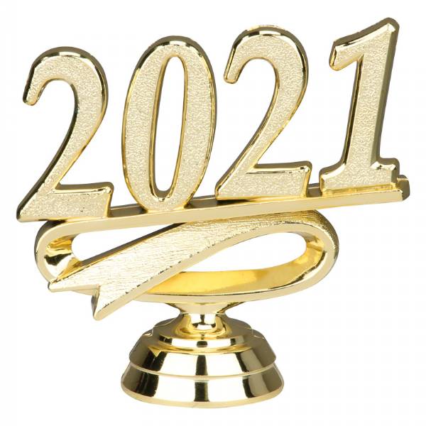 2 1/2" Gold "2021" Year Date Trophy Trim Piece