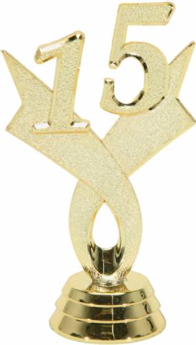 3 1/4" Gold "15" Year Date Trophy Trim Piece