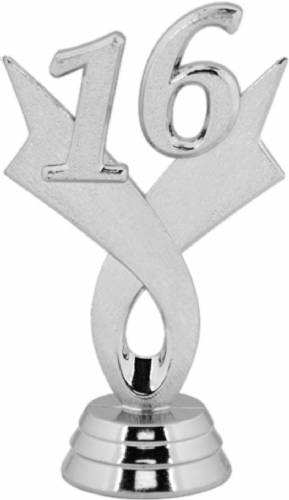 3 1/4" Silver "16" Year Date Trophy Trim Piece