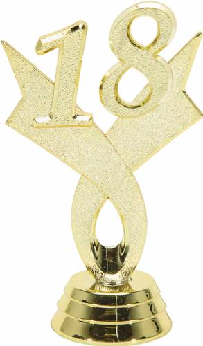 3" Gold "18" Year Date Trophy Trim Piece