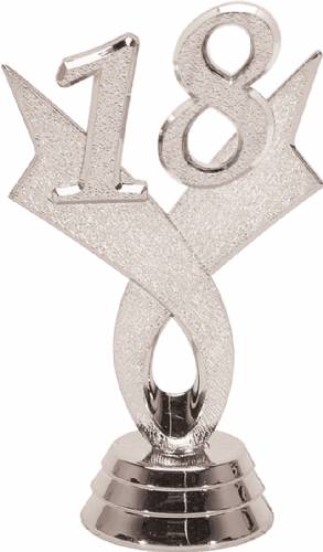 3" Silver "18" Year Date Trophy Trim Piece