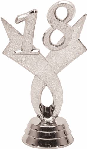 3" Silver "18" Year Date Trophy Trim Piece